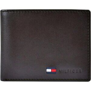 Men's Genuine Leather Passcase Wallet with Multiple Card Slots - British Brown